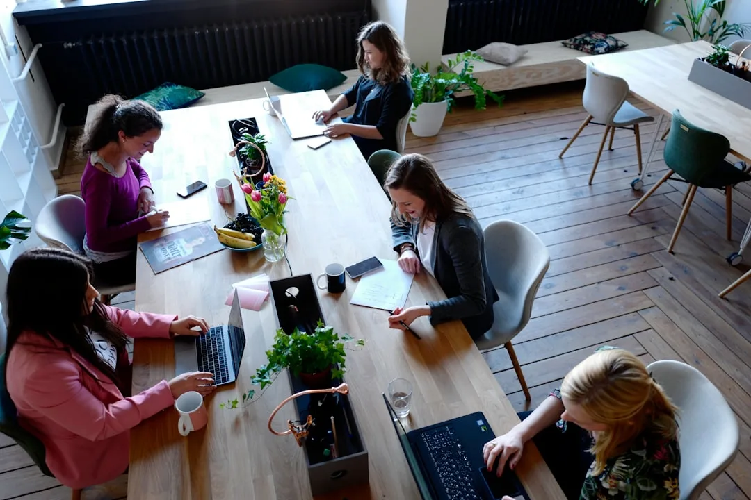 team working together in office
