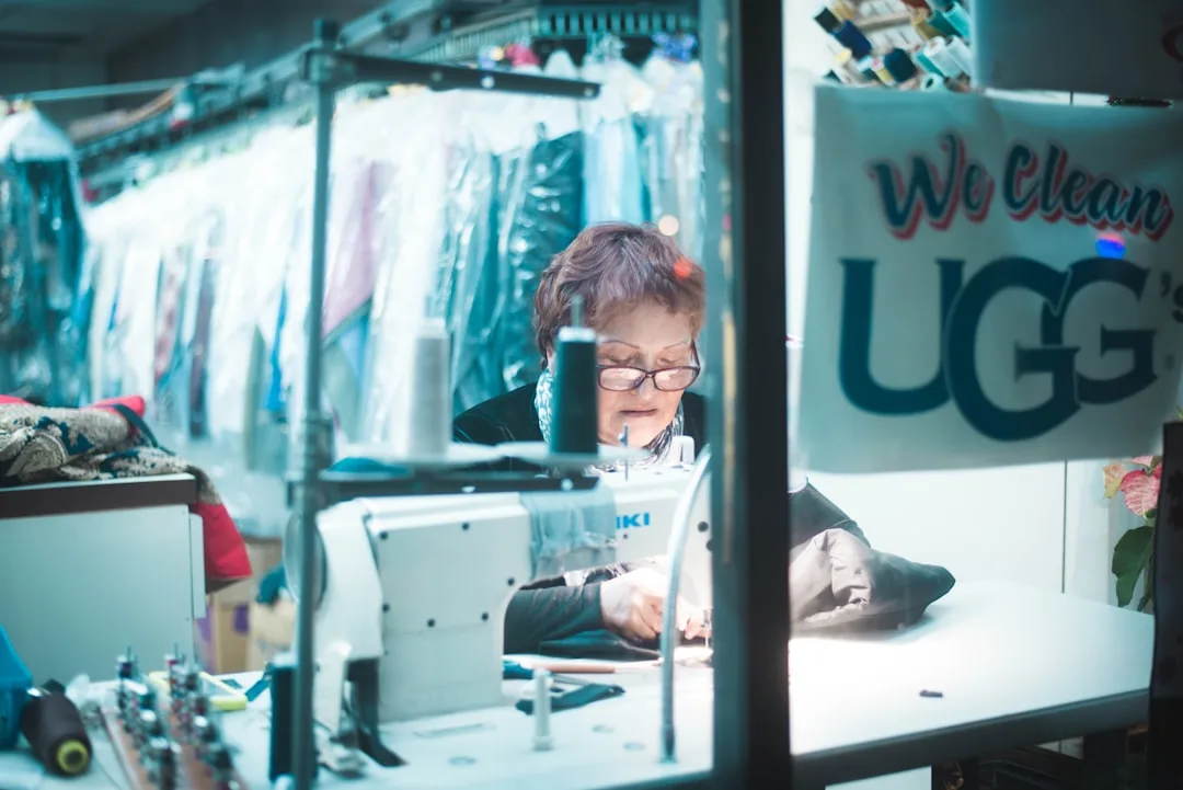 young man working retail