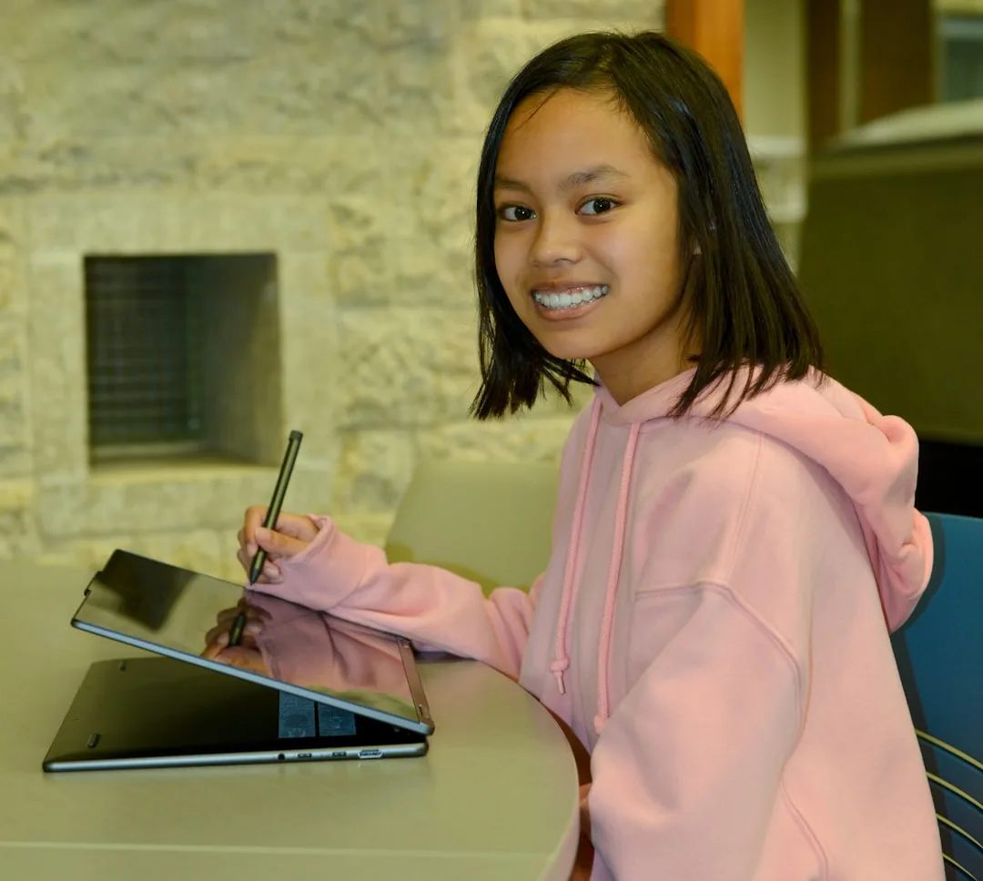 student studying laptop