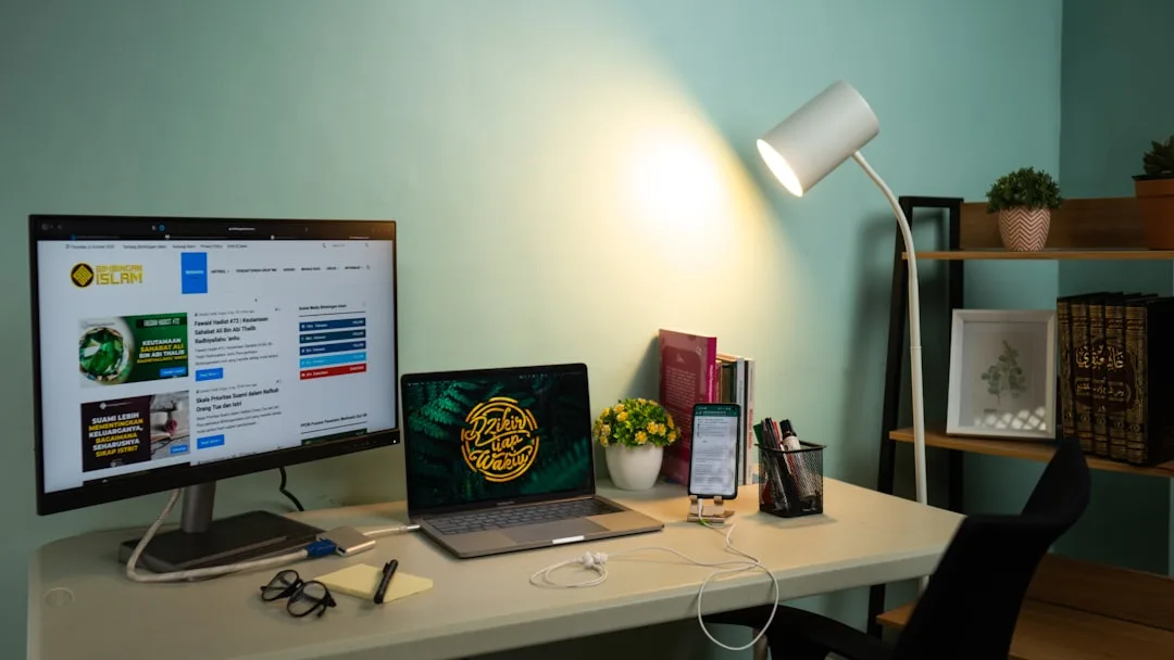 office desk organized
