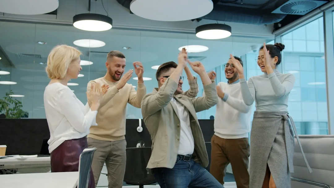 diverse team working together