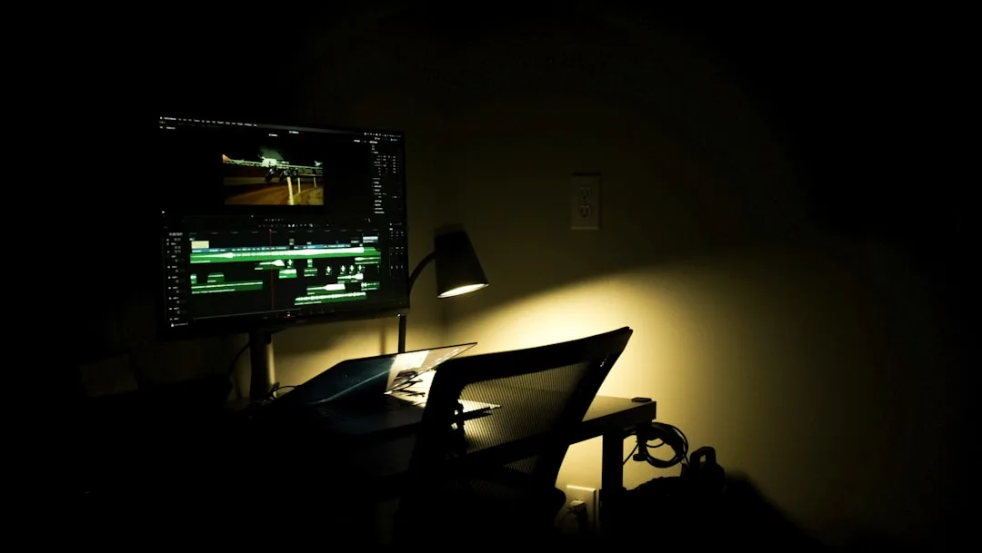 motion graphics designer working late